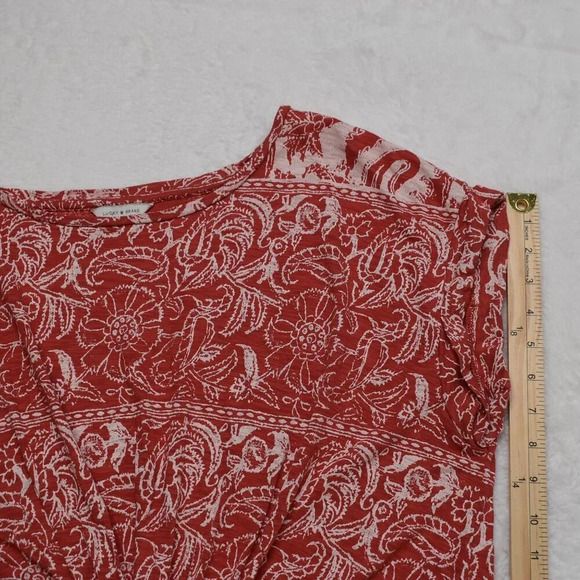 Lucky Brand Floral Knot Front Top Sz M Sunflower Crop Oversized Modal Blend Boho - Picture 16 of 16